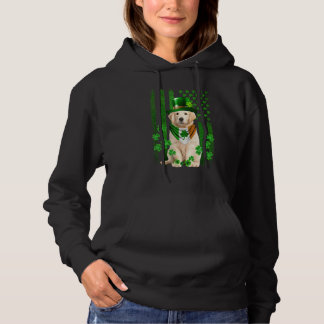 American Flag Cute Golden Retriever Dog St Patrick Hoodie
