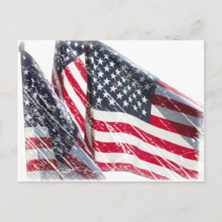 American Flag cutout Postcard