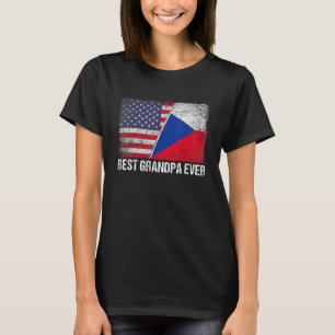 American Flag & Czech Republic Flag Best Grandpa E T-Shirt