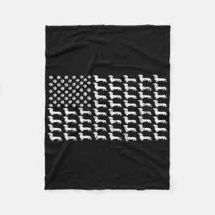 American Flag Dachshund Patriotic Dog Dad Mom 4th Fleece Blanket