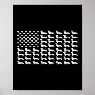 American Flag Dachshund Patriotic Dog Dad Mom 4th  Poster
