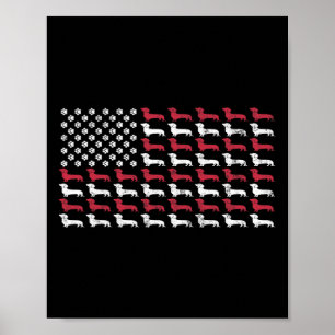 American Flag Dachshund Patriotic Dog Men Women 4t Poster