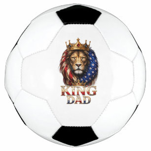 American Flag Dad Lion  Soccer Ball