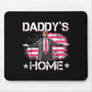 American Flag Daddys Home Trump 2024 Patriotic Mouse Pad