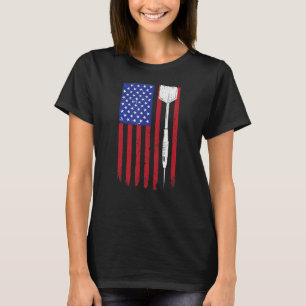 American Flag Darts Vintage Usa Throw Dart Player T-Shirt