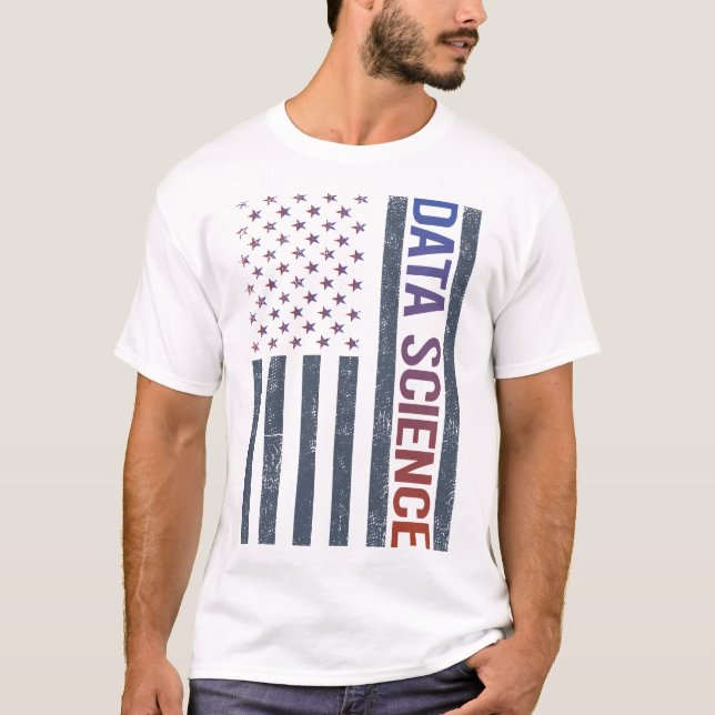 American Flag Data Science T-Shirt (Front)