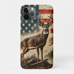 American Flag Deer Golf  Patriotic Buck Wildlife D iPhone 11 Pro Case