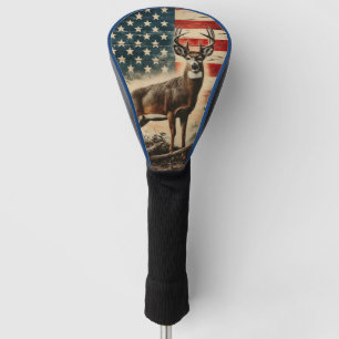 American Flag Deer Golf  Patriotic Buck Wildlife D Head Cover