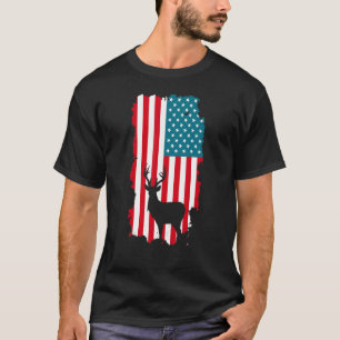 American Flag Deer Hunting Hunter Women Men T-Shirt