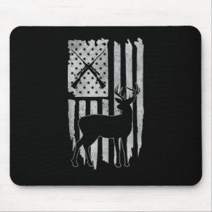 American Flag Deer Hunting Patriotic Hunter Men Wo Mouse Pad