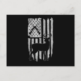 American Flag Deer Hunting Patriotic Hunter Men Wo Postcard