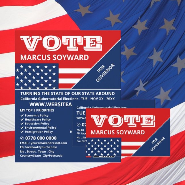 American Flag Design, Political Campaigner Advert Flyer (Creator Uploaded)