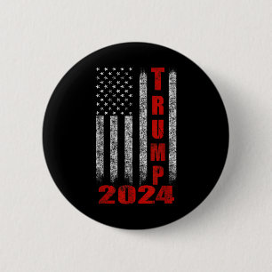 American Flag Design Trump 2024 2 Inch Round Button
