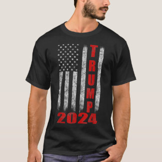 American Flag Design Trump 2024   T-Shirt