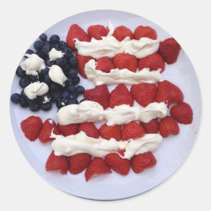 American Flag Dessert Classic Round Sticker