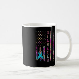 American Flag Diabetes Awareness Support Tie Dye  Coffee Mug