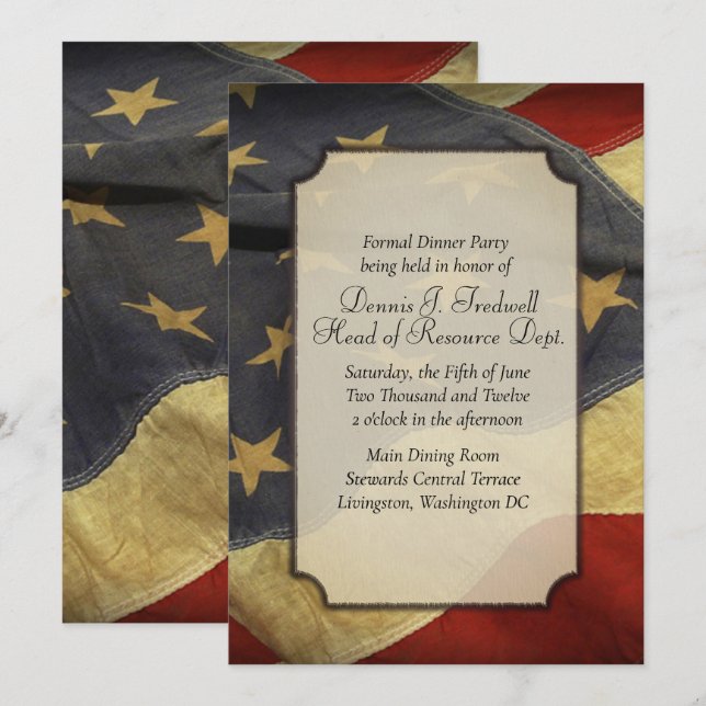 American Flag Dinner Party Invitation (Front/Back)