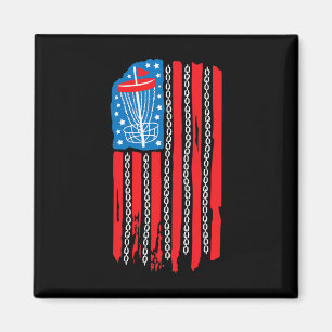 American Flag Disc Golf Basket Chain 4th Of July M Magnet