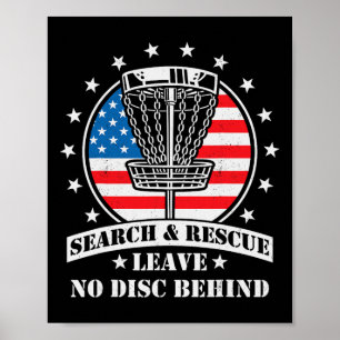 American Flag Disc Golf Search And Rescue 4th Of J Poster
