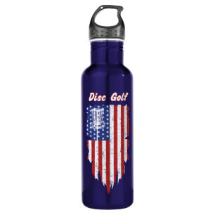 American Flag Disc Golf Water Bottle