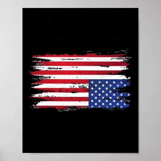 American Flag Distress Upside Down Patriotic Usa 4 Poster (Front)