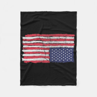 American Flag Distress Upside Down United States U Fleece Blanket