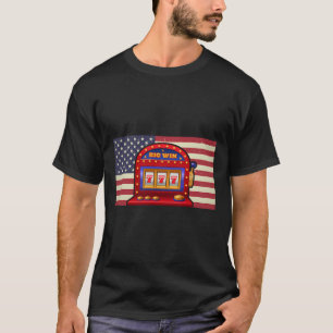 American Flag Distressed Casino Slot Machine 777 G T-Shirt