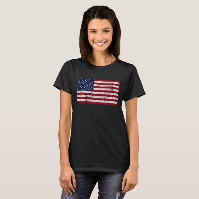 American Flag Distressed T-Shirt (Front Full)