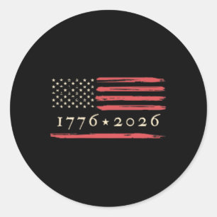 American Flag Distressed Vintage Patriotic 4th Of  Classic Round Sticker