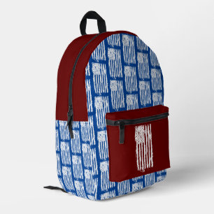 American Flag Distressed White Printed Backpack