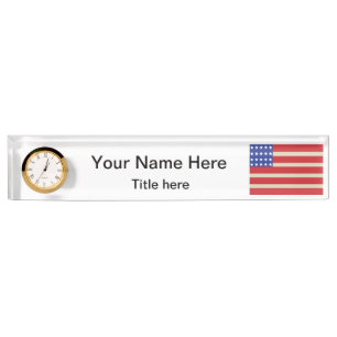 American Flag DIY Name and Title Nameplate