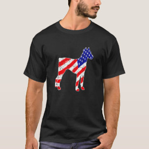 American Flag Doberman Patriotic Dog Dad Dog Mom T-Shirt