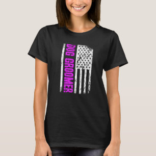 American Flag Dog Groomer Premium T-Shirt