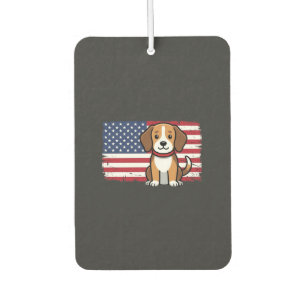 American Flag Dog Patriotic Vector Air Freshener
