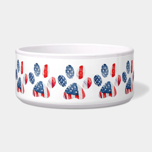 American Flag Dog Paw Print Patriotic USA Pride  (Front)