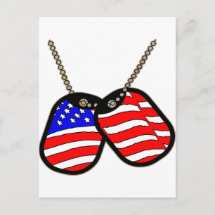 American Flag Dog Tags Postcard