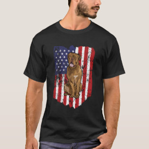 American Flag Dogues De Bordeaux 4Th Of July Usa T-Shirt