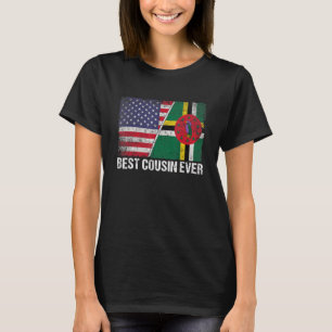 American Flag & Dominica Flag Best Cousin Ever Fam T-Shirt