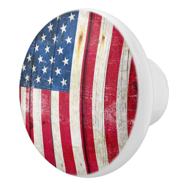 American Flag Door Knob. Ceramic Knob (Right)