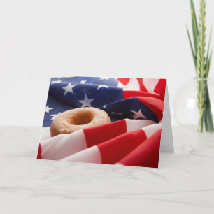 American Flag & Doughnut Greeting Card
