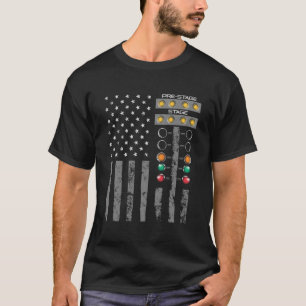 American Flag Drag Racing Strip Tree Light For Dra T-Shirt