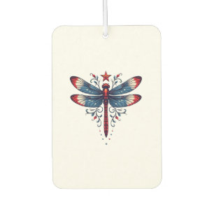 American Flag Dragonfly Patriotic 4th of July Red Air Freshener