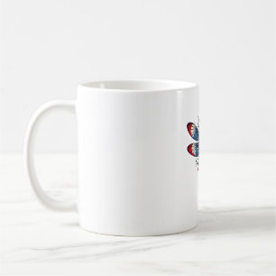 American Flag Dragonfly Patriotic 4th of July Red Coffee Mug