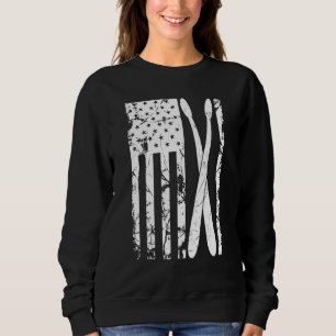 American Flag Drumsticks Usa Drummers Vintage Drum Sweatshirt