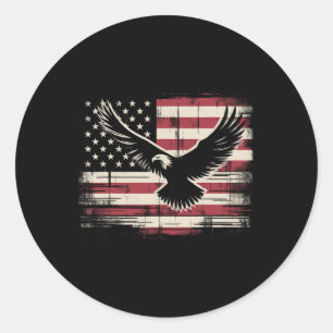 American Flag Eagle 4th Of July Classic Round Sticker