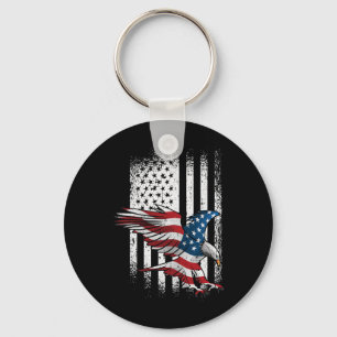 American Flag Eagle 4th Of July Independence Day P Keychain