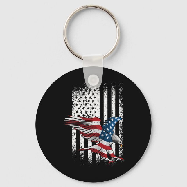 American Flag Eagle 4th Of July Independence Day P Keychain (Front)