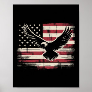 American Flag Eagle 4th Of July  Poster