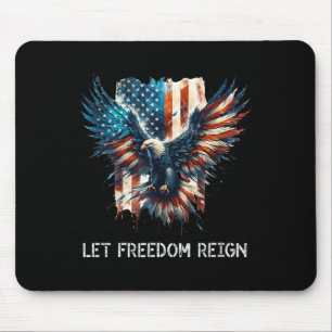 American Flag Eagle 4th Of July Shirt Let Freedom  Mouse Pad