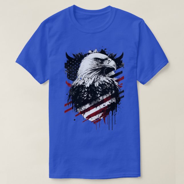American Flag Eagle Abstract Design T-Shirt (Design Front)
